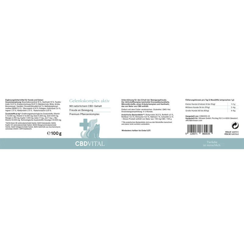 CBD Vital VET Komplex mit Grünlippmuschel & CBD – Ansicht 2