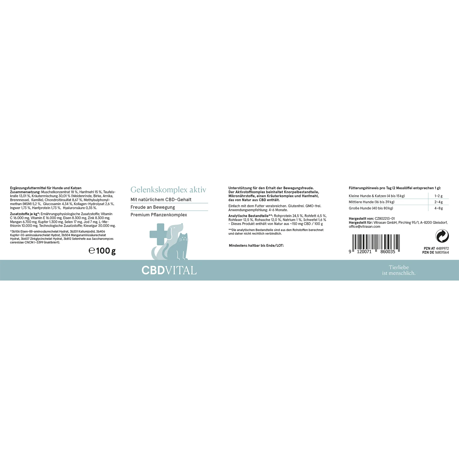 CBD Vital VET Komplex mit Grünlippmuschel & CBD – Ansicht 2