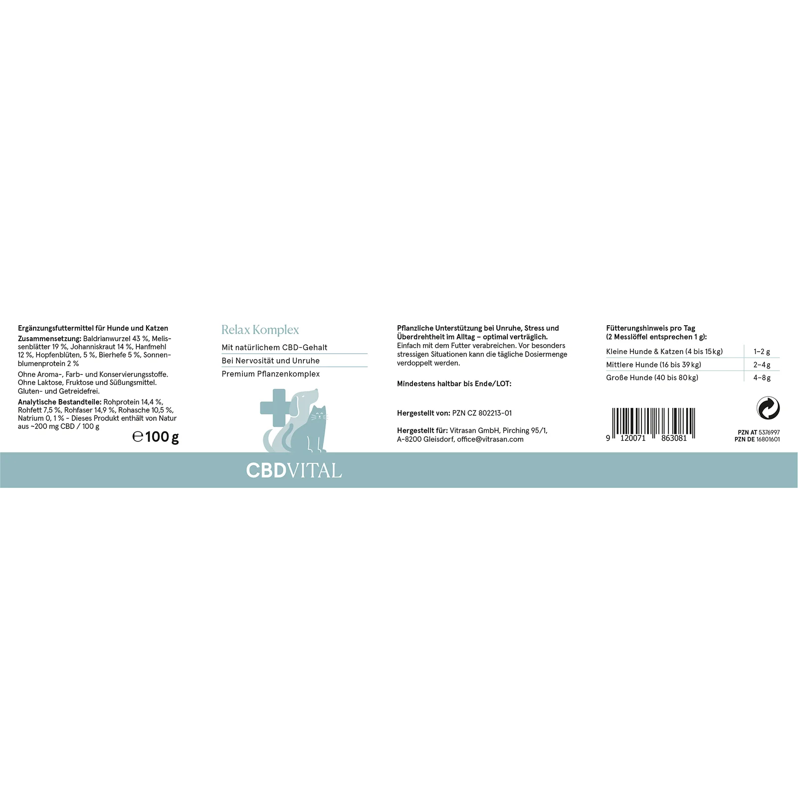 CBD Vital VET Kräuterkomplex mit Baldrian & CBD – Ansicht 2