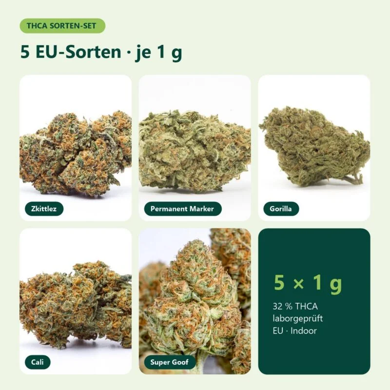 THCA EU-Sorten-Set mit 5 Sorten je 1 g
