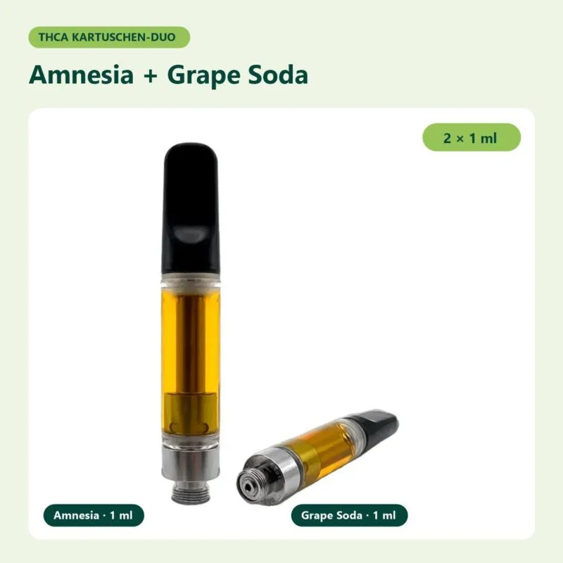 THCA Kartuschen-Duo Amnesia und Grape Soda
