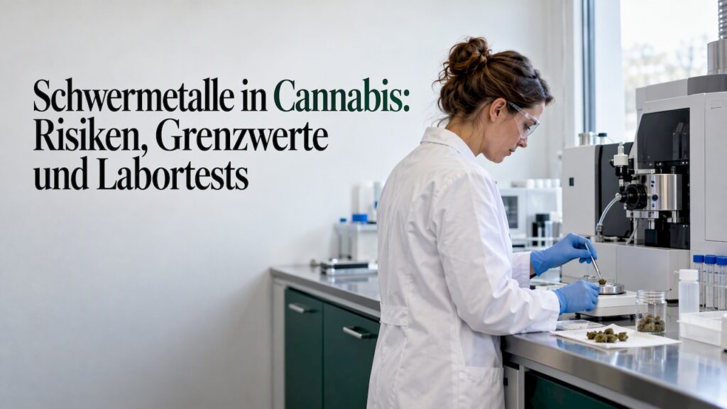 Die Cannabisprobe wird im Labor geprüft.