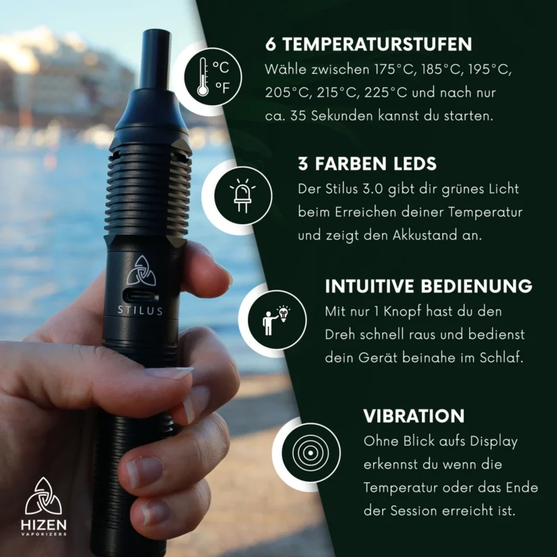 Hizen Stilus Mini Vaporizer für Kräuter – Ansicht 2