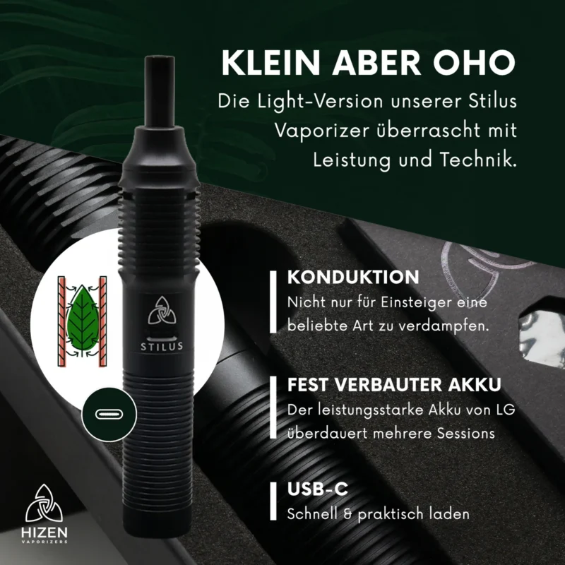 Hizen Stilus Mini Vaporizer für Kräuter – Ansicht 3
