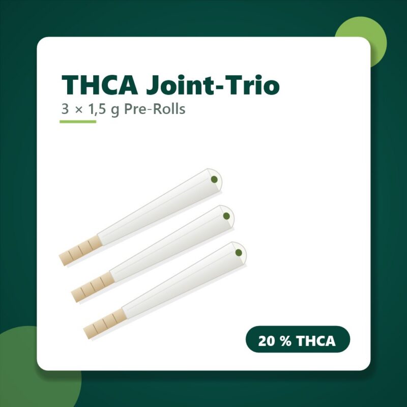 THCA Joint-Trio, 3 Pre-Rolls je 1,5 g