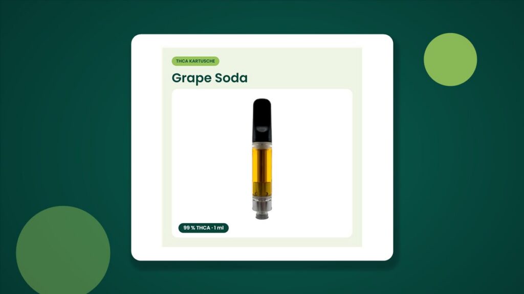 Grape Soda THCA Kartusche mit hochgereinigtem THCA-Destillat